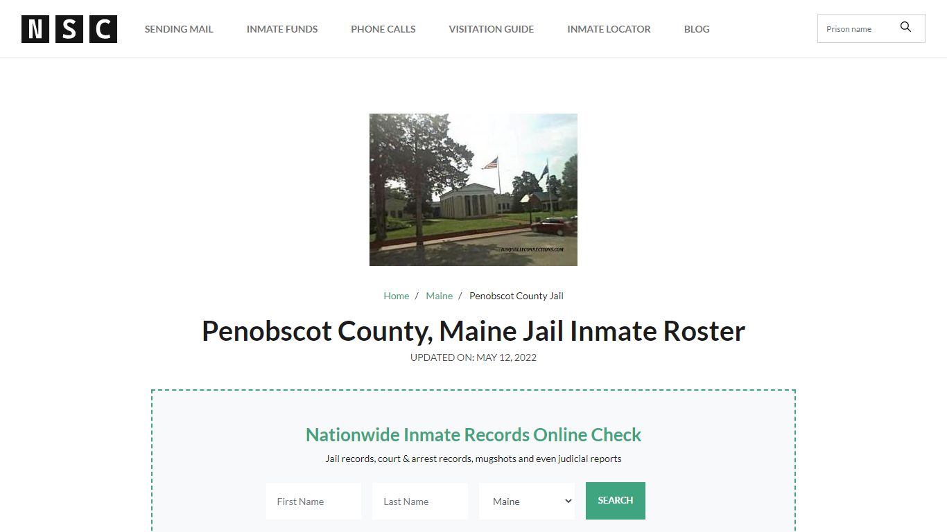 Penobscot County, Maine Jail Inmate List - Nationwide Inmate Lookup ...