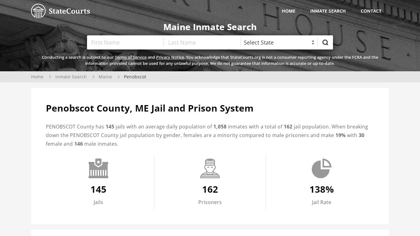 Penobscot County, ME Inmate Search - StateCourts