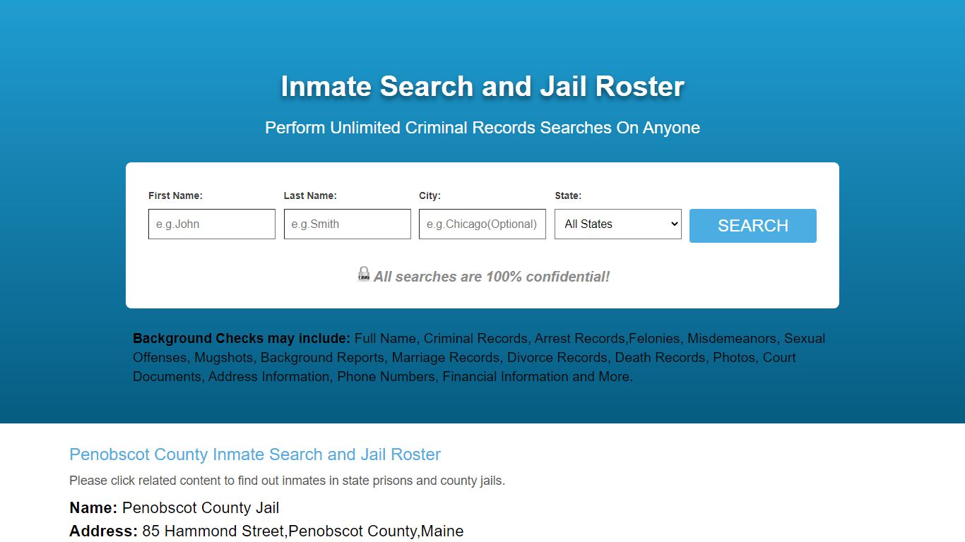 Penobscot County Inmate Search and Jail Roster